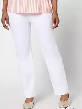 New Denim & Co. Regular Classic Stretch White Ankle Jeans / Size 18W